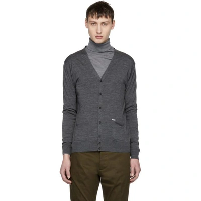 Shop Dsquared2 Grey Wool Cardigan In 860m Grey M