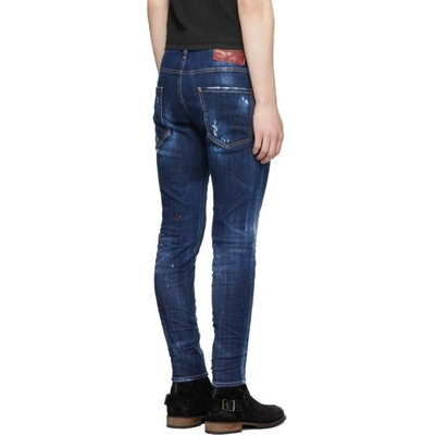 Shop Dsquared2 Blue Skinny Dan Jeans In 470 Navy