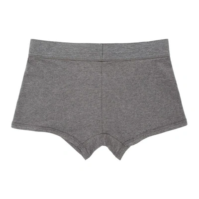 Shop Versace Underwear Grey Low-rise Logo Boxer Briefs In A811 - Grey