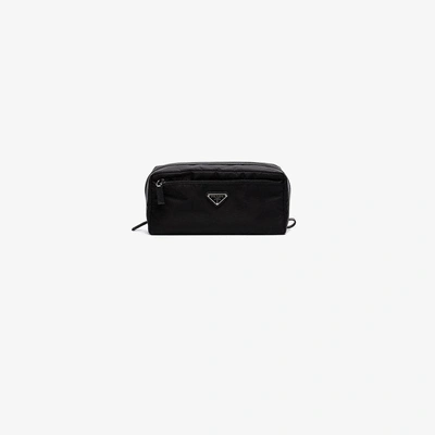 Shop Prada Black Logo Nylon Wash Bag