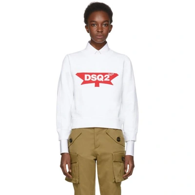 Shop Dsquared2 White Canada Sweatshirt In 100 White