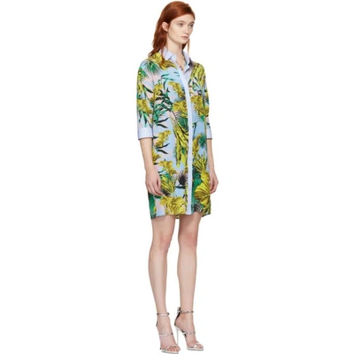 Shop Versace Multicolor Palms Shirt Dress In A7249 Rosa/