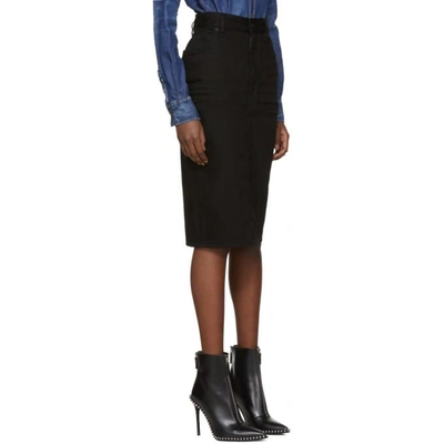 Shop Dsquared2 Black Denim Long Dalma Skirt In 900 Black