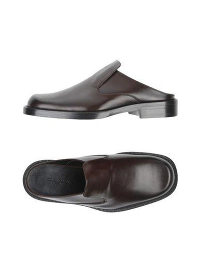 Shop Balenciaga Slippers In Dark Brown