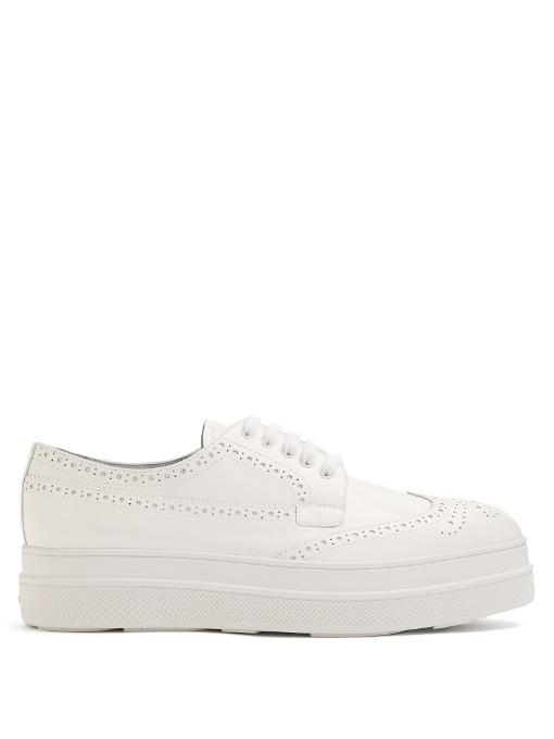white flatform brogues