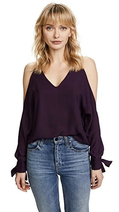 Shop Line & Dot Hayes Cold Shoulder Blouse In Purple