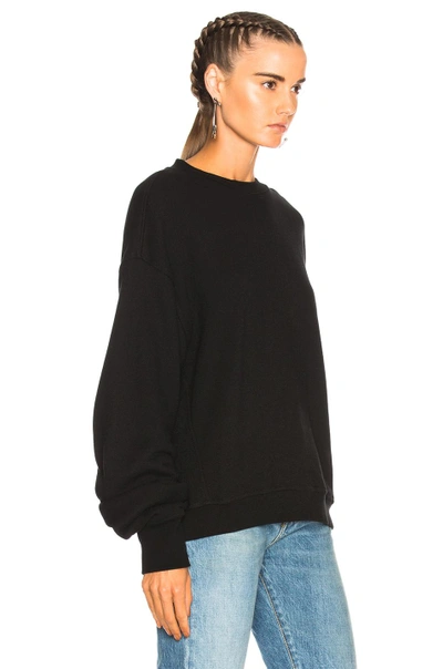 Shop R13 Pleated Sleeve Sweatshirt In Black