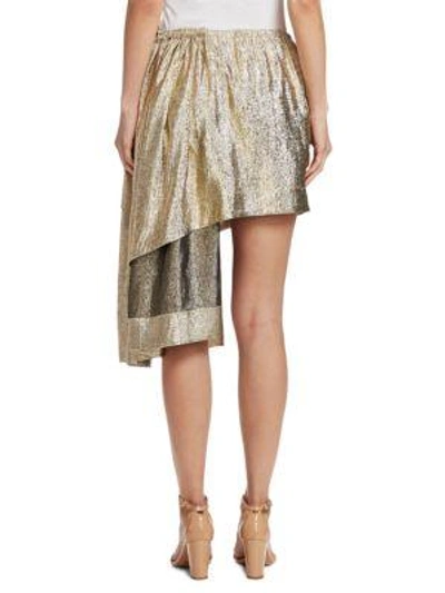 Shop Stella Mccartney Metallic Asymmetric Skirt In Gold