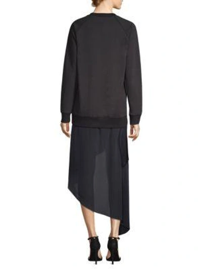 Shop Bcbgmaxazria Sweatshirt Combo Dress In Black