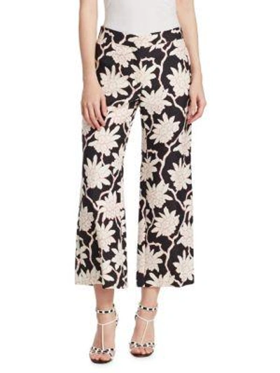 Shop Valentino Rhododendron Pants In Black