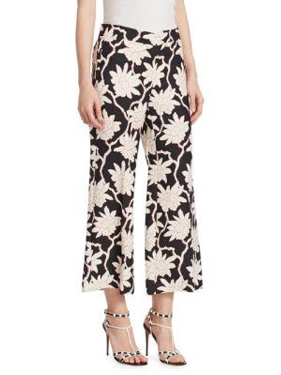 Shop Valentino Rhododendron Pants In Black