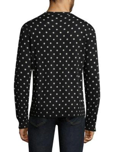 Shop Comme Des Garçons Play Polka Dot Wool Sweater In Black