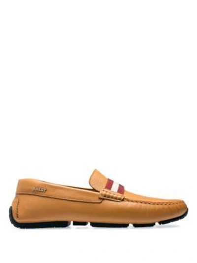 Shop Bally Pearce Leather Drivers In Tan