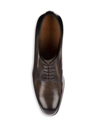 Shop Bally Lantel Lace-up Leather Derbys In Brown