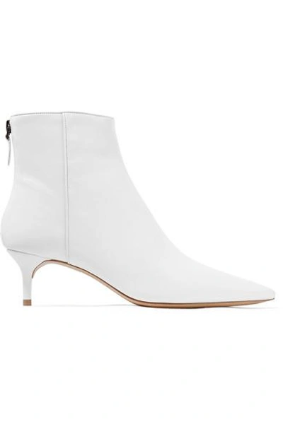 Shop Alexandre Birman Kittie Leather Ankle Boots In White