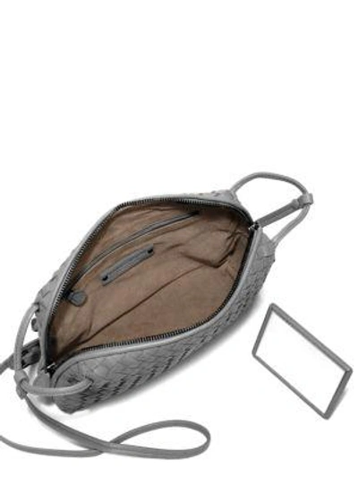 Shop Bottega Veneta Small Pillow Intrecciato Leather Crossbody Bag In Dark Grey