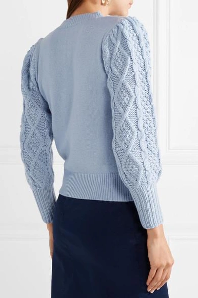 Shop Co Wool And Cashmere-blend Sweater In Light Blue