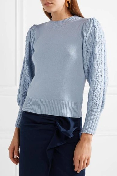 Shop Co Wool And Cashmere-blend Sweater In Light Blue