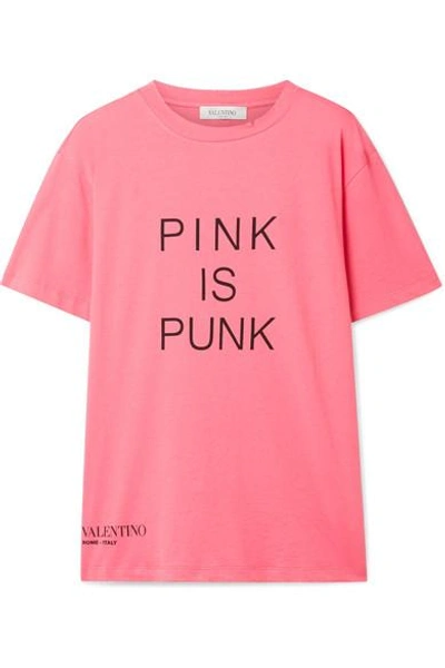 Shop Valentino Pink Is Punk Printed Cotton-jersey T-shirt