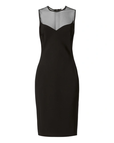 Shop Mugler Mesh Bodycon Midi Dress