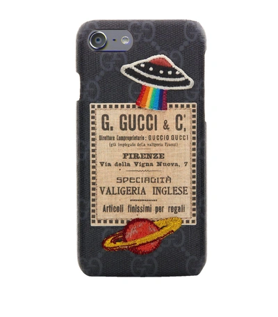 Shop Gucci Appliqué Iphone 7 Case In Black