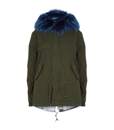 Shop Mr & Mrs Italy Fur Lined Hooded Parka In Green