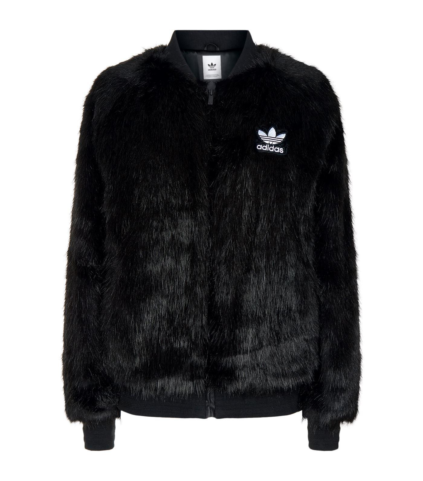 adidas originals faux fur jacket