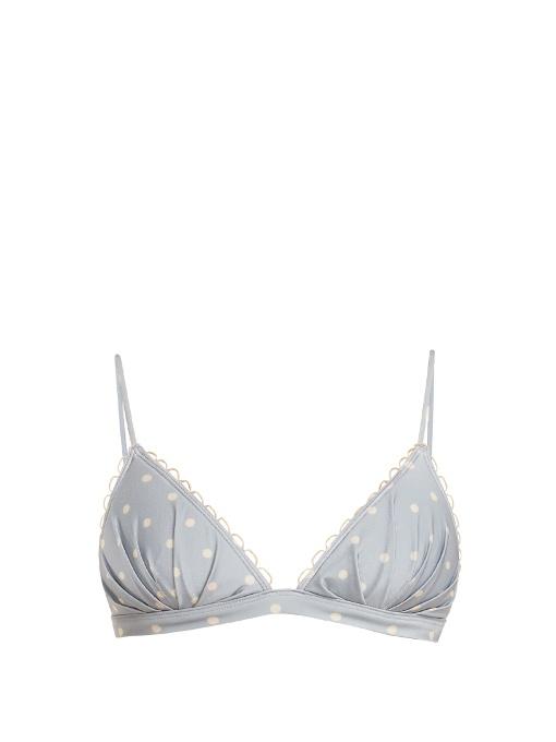 light blue polka dot bikini