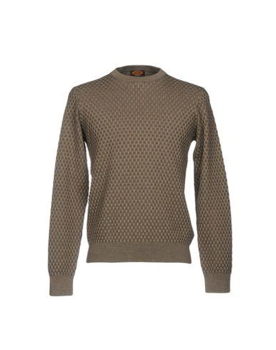 Shop Tod's Man Sweater Cocoa Size M Merino Wool, Silk In Brown