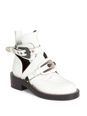 balenciaga ceinture ankle boots white