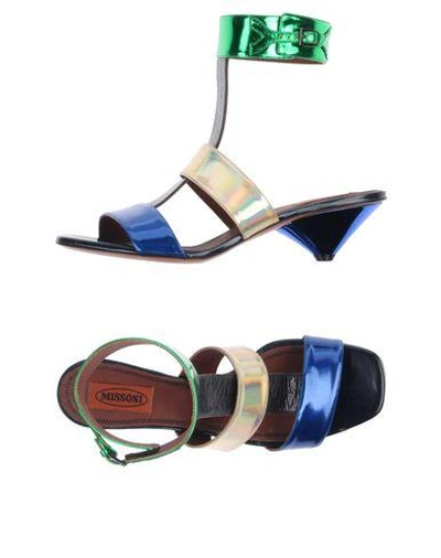 Shop Missoni Sandals In Blue