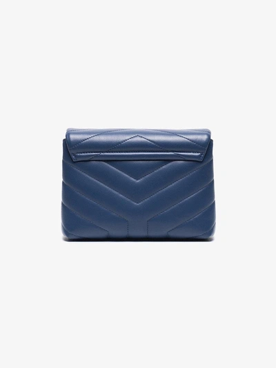 Shop Saint Laurent Blue Toy Loulou Shoulder Bag