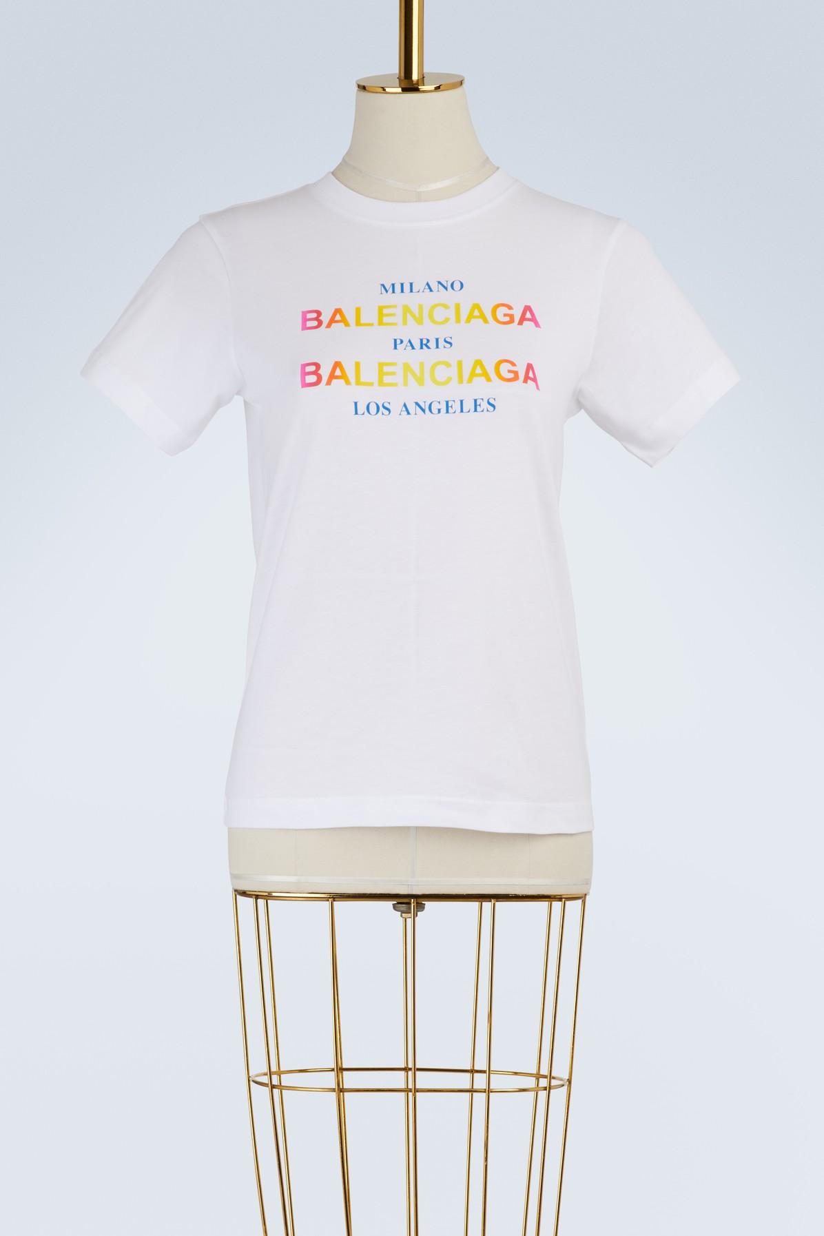 Balenciaga Paris Milano La T-shirt In Blanc | ModeSens