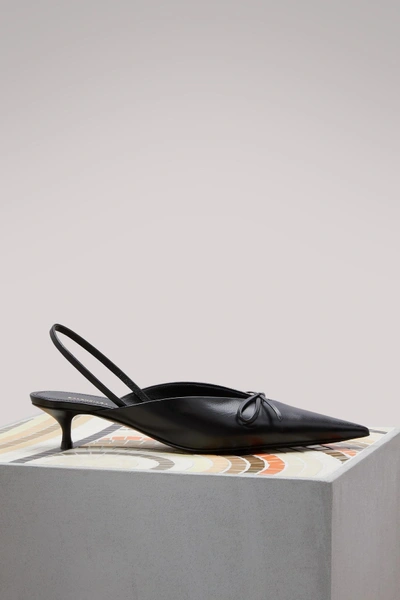 Shop Balenciaga Slingback Leather Pumps In Black