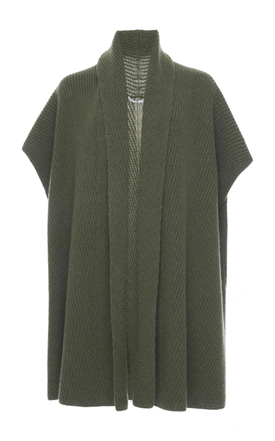 Shop Agnona Relaxed Cashmere Knit Vest In Green