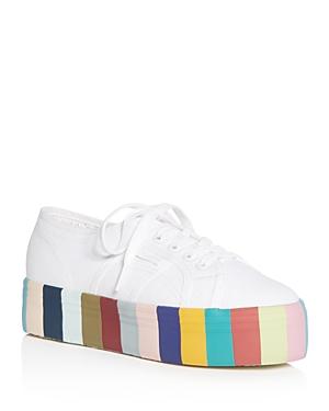 white rainbow platform sneakers