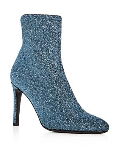 Shop Giuseppe Zanotti Bimba Glitter High-heel Booties In Azzurro Blue