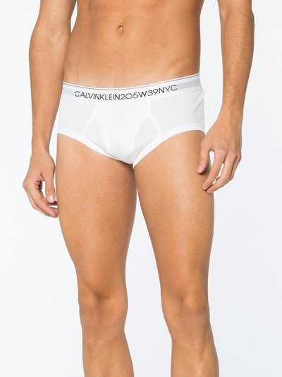 Shop Calvin Klein 205w39nyc Logo Briefs In White