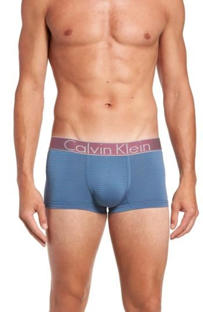 Shop Calvin Klein Customized Stretch Low Rise Trunks In Balance/ Fathom Stripe