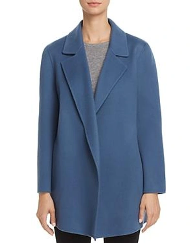 Shop Theory Clairene Double-face Wool And Cashmere Coat In Dark Hydrangea