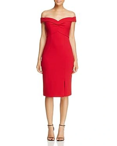 Shop Js Collections Off-the-shoulder Dress In Red