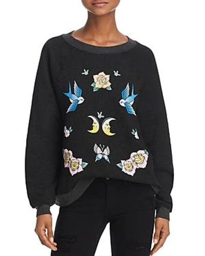 Shop Wildfox Sommers Graphic Sweatshirt In Black