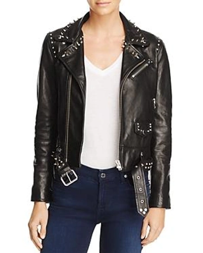 Shop Iro.jeans Iro. Jeans Guara Studded Leather Moto Jacket In Black
