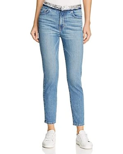 Shop Iro.jeans Iro. Jeans Jones Sequin-waist Skinny Jeans In Stone Blue