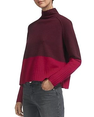 Shop Whistles Two-tone Color-blocked Wool Sweater In Fig