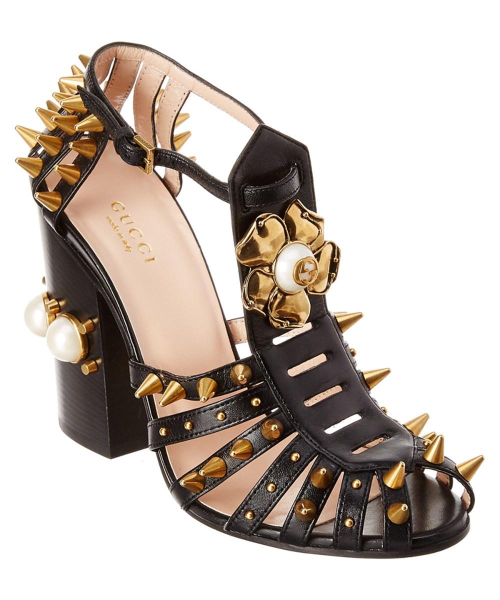 gucci kendall studded leather sandals