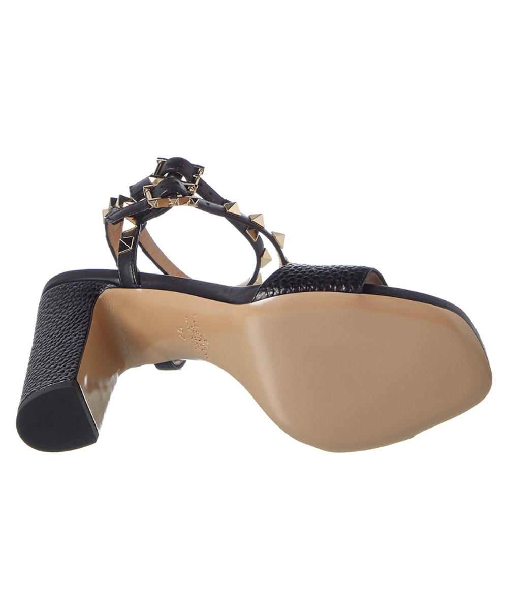 Valentino Garavani Rockstud Ankle Strap Sandal In Black Leather | ModeSens