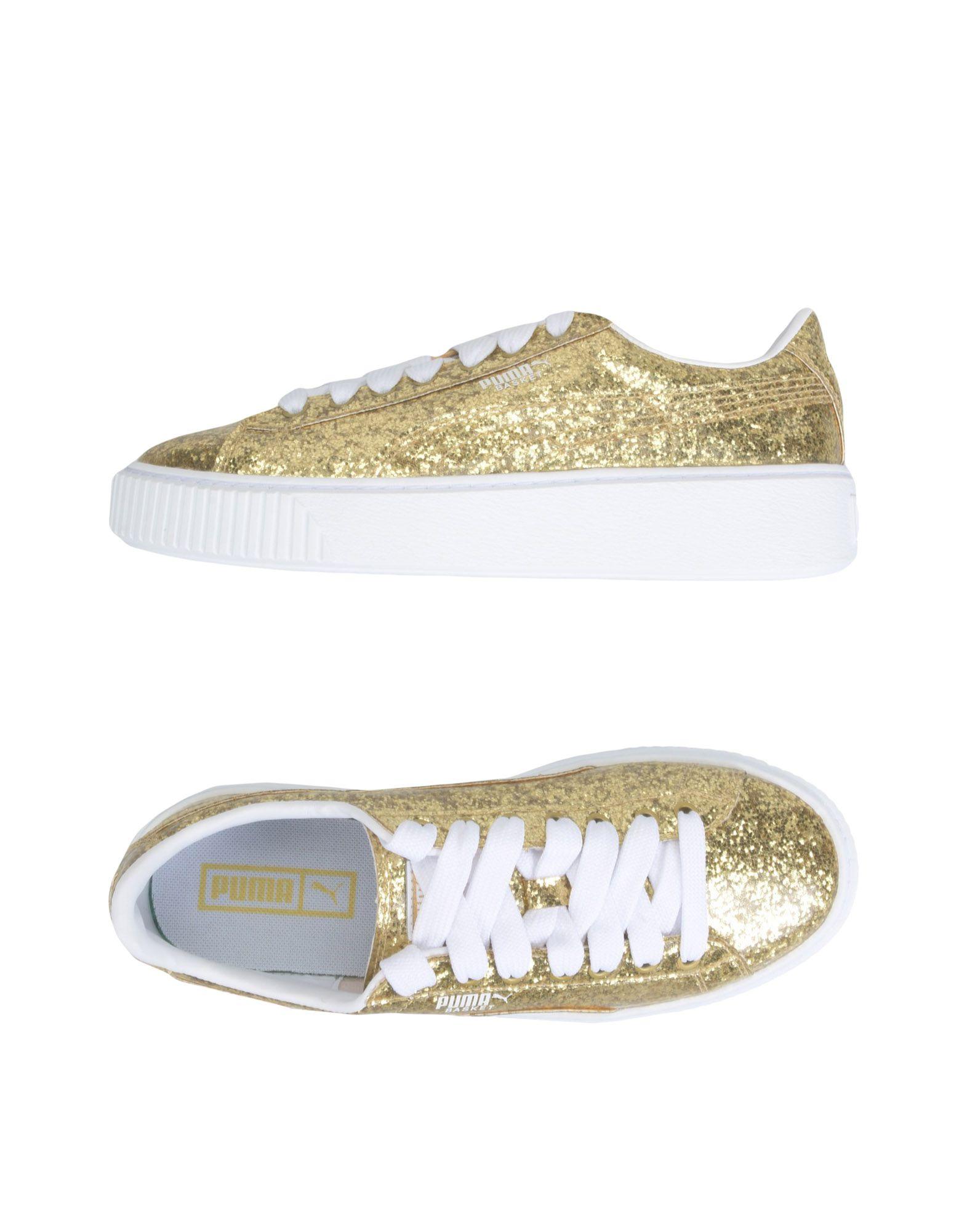 puma basket platform glitter