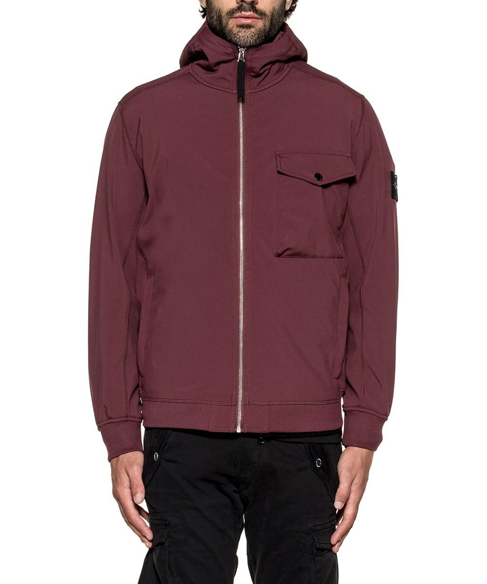 Stone Island Men's Burgundy Polyester Outerwear Jacket In Red | ModeSens