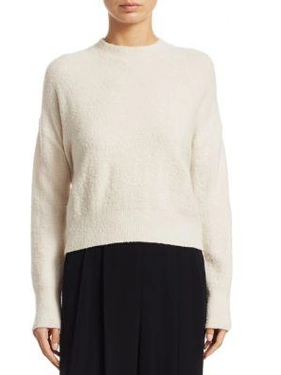 Shop Vince Wool Crewneck Pullover In Off White